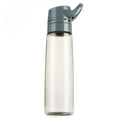 Grey 750ml cycling sports water bottle with integrated Bluetooth audio speaker