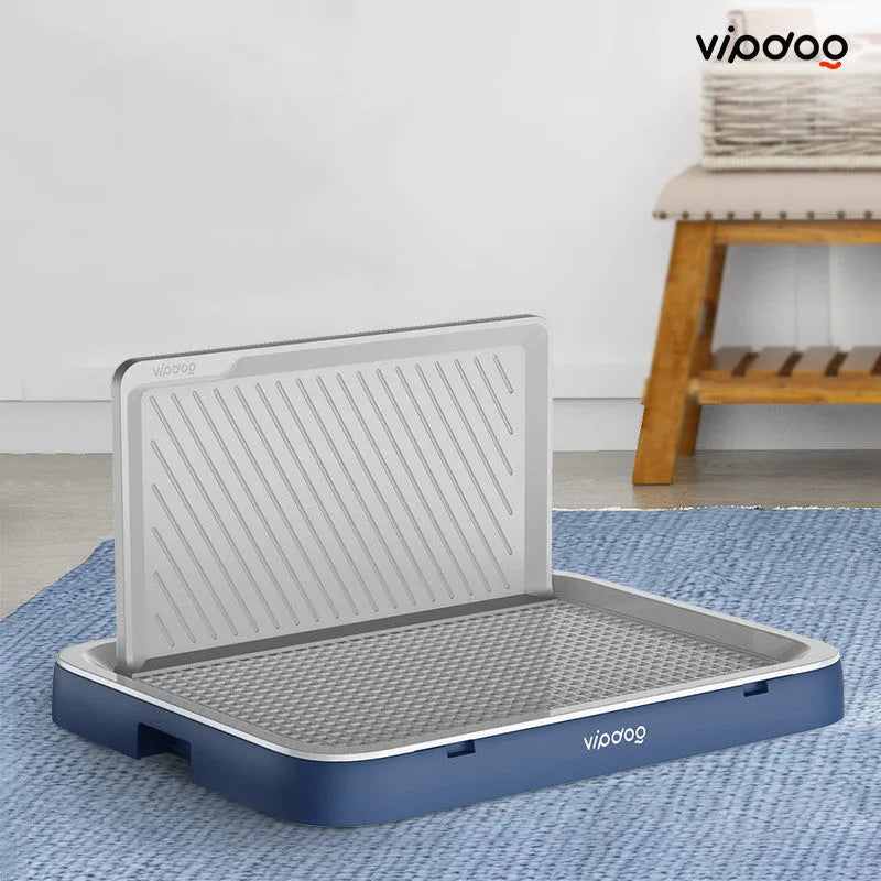 Large wall-mounted dog toilet urinal in PVC, blue grey or white, with one toilet bowl for indoor training.