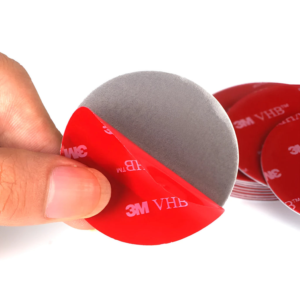 Round foam double sided adhesive tape red colour 1mm thick PU base 100 pack