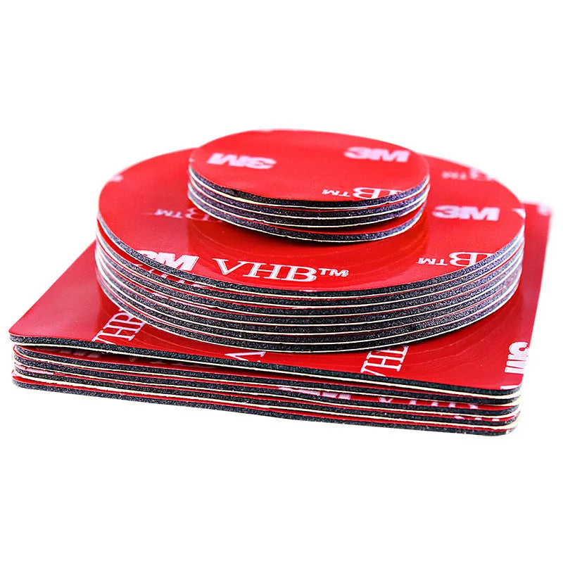 Round foam double sided adhesive tape red colour 1mm thick PU base 100 pack