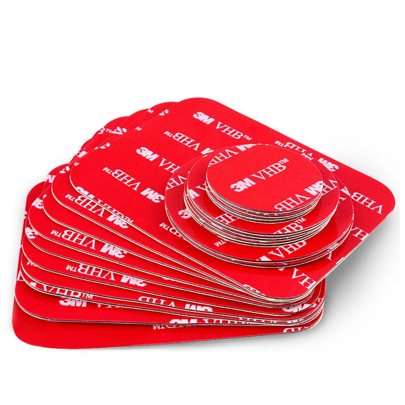 Round foam double sided adhesive tape red colour 1mm thick PU base 100 pack