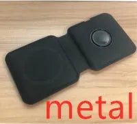 White 2 in 1 magnetic wireless charger with foldable design and dual charging pads