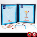 Montessori wooden educational toy with question cards and matches for children's thinking puzzles.