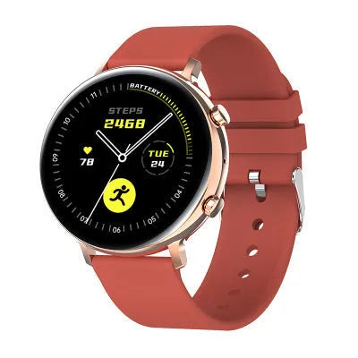 Smart Bluetooth call offline payment watch with 1.28 inch screen and adjustable wristband in white pink black or brown
