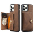 PHONERetro Magnetic-Absorbing Split Card Case Phone Case in black with card slot attached to back cover