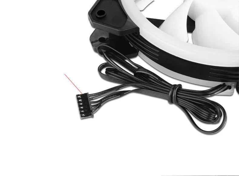 Camouflage pattern 12cm PC cooling fan with glowing RGB lights on blades and central hub