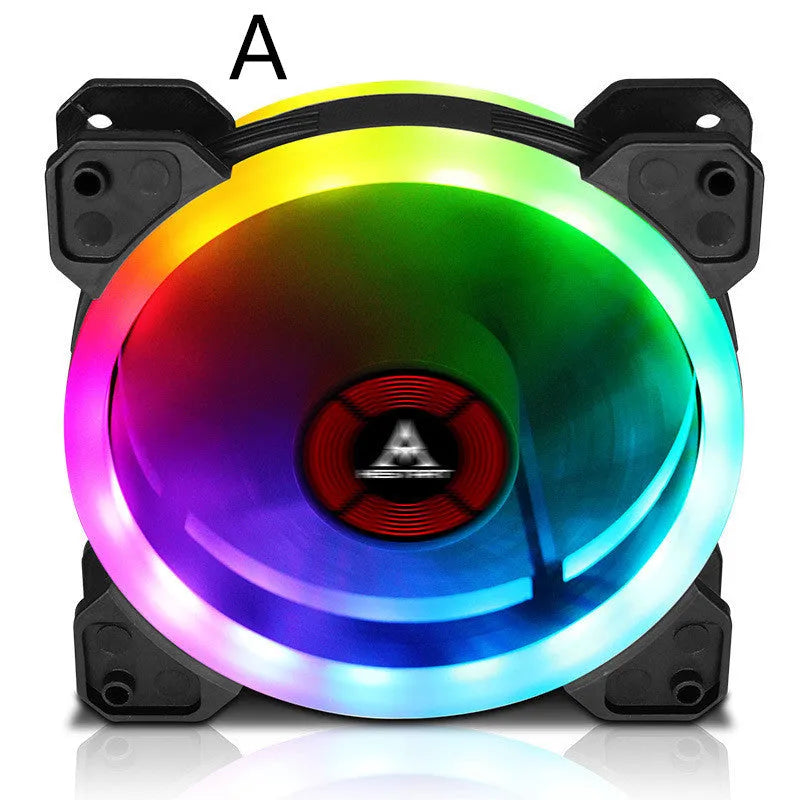 Camouflage pattern 12cm PC cooling fan with glowing RGB lights on blades and central hub
