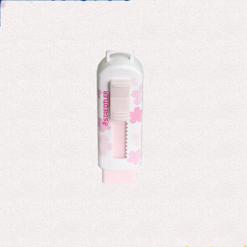 Square pink student whiteboard eraser with replaceable rubber core