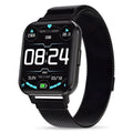 DTX Smart Watch with 1.78 inch HD display on a black steel wristband showing fitness tracking interface.