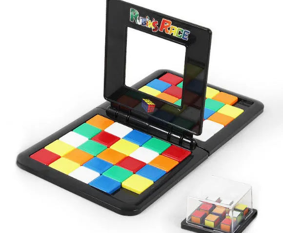 Color Battle square race game with dice and blocks in box, size 27.5 x 27.5 x 5 cm, style A