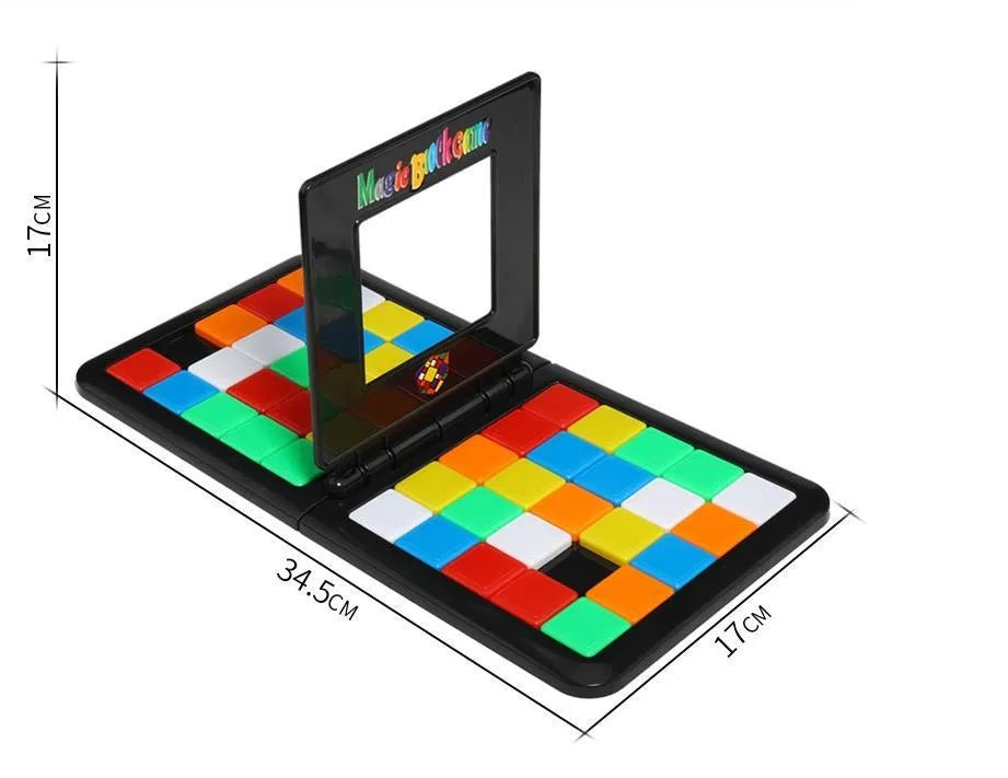 Color Battle square race game with dice and blocks in box, size 27.5 x 27.5 x 5 cm, style A