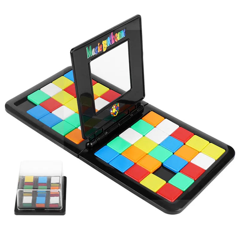 Color Battle square race game with dice and blocks in box, size 27.5 x 27.5 x 5 cm, style A