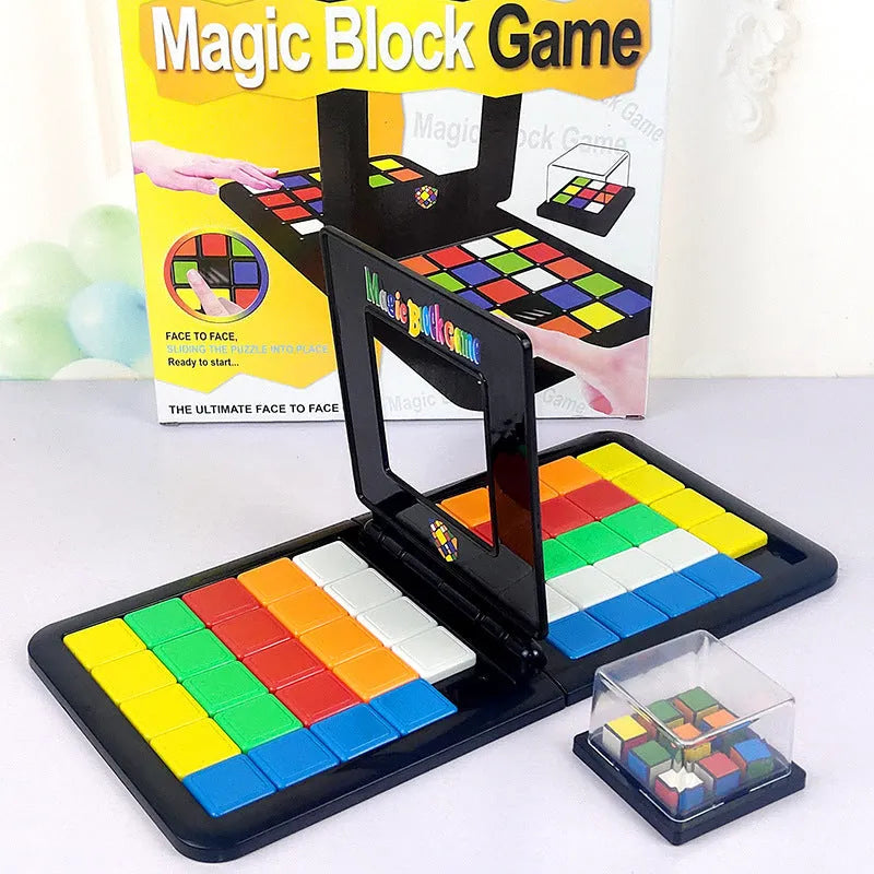 Color Battle square race game with dice and blocks in box, size 27.5 x 27.5 x 5 cm, style A