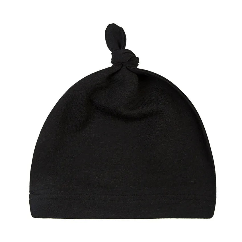 Newborn knot cap solid colour cotton hat for infants uniform size on baby
