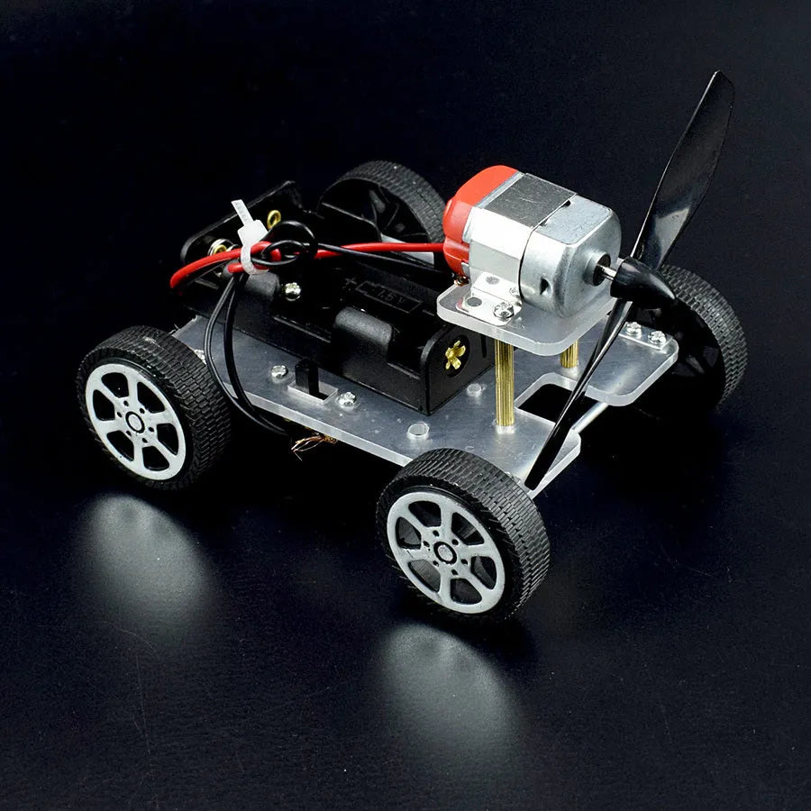 Children's educational wind car DIY electronic science kit with acrylic and plastic components