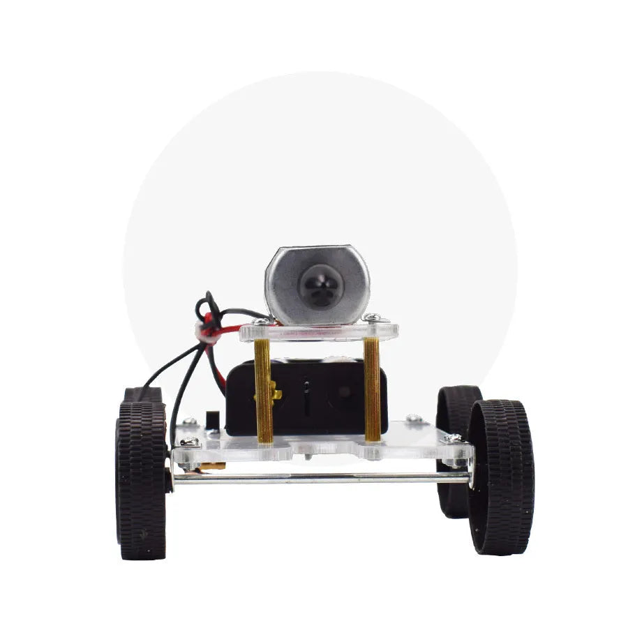 Children's educational wind car DIY electronic science kit with acrylic and plastic components
