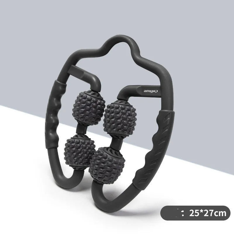 High-density ABS foam roller in black or blue for muscle release, trigger point work, and self-massage