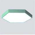 Thin geometric wrought iron ceiling lamp with iron shade, 30cm or 40cm, in six colours