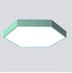 Thin geometric wrought iron ceiling lamp with iron shade, 30cm or 40cm, in six colours