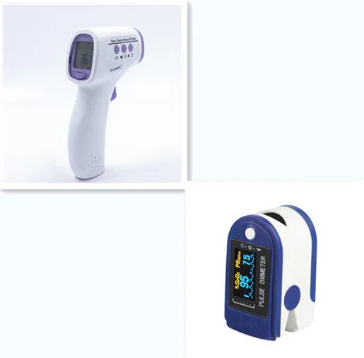 White digital thermometer with non-contact infrared sensor and LED display for temperature measurement