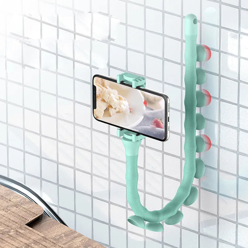 Flexible worm design mobile phone holder with suction cup mounting and 62cm reach