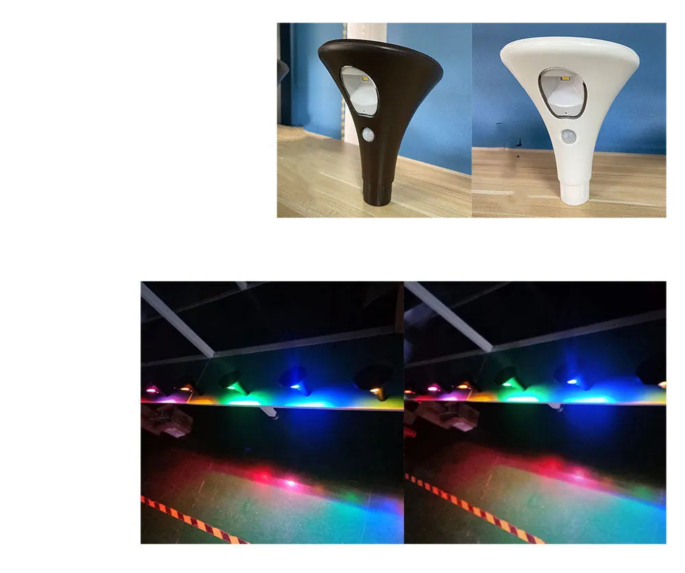 Solar induction ground plug light with lamp pole and connecting tubes for garden installation