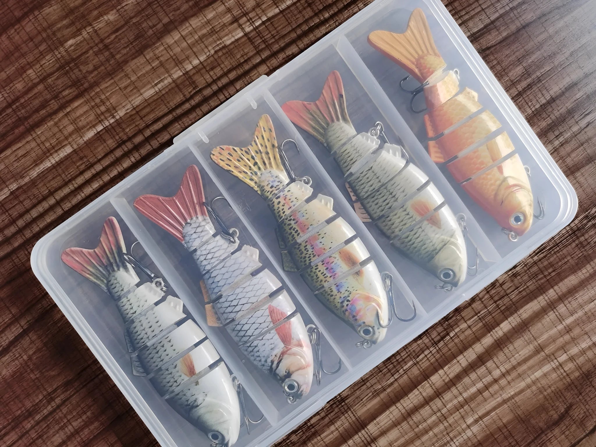 Lure bait set of five hard bait lures for sea fishing in storage box