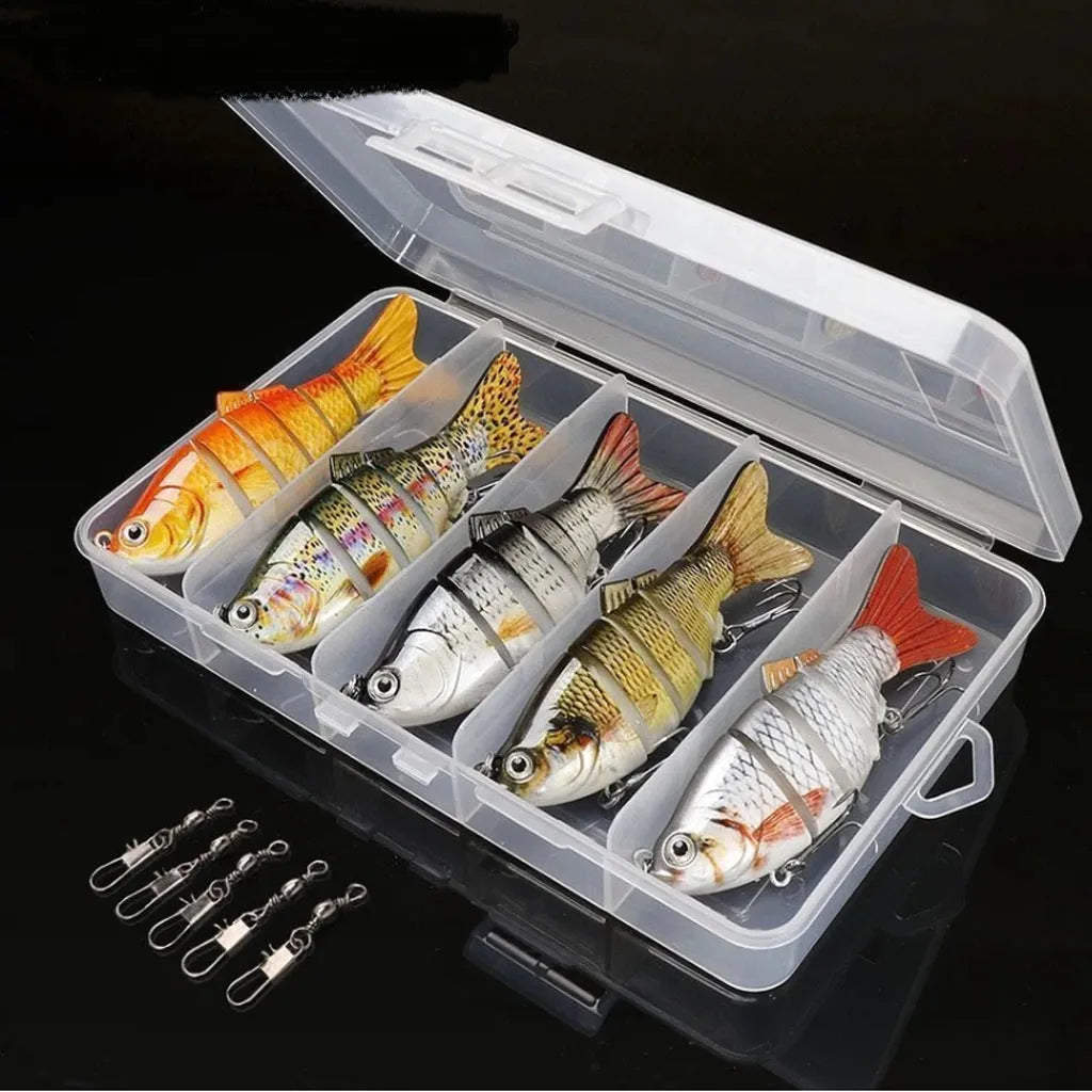 Lure bait set of five hard bait lures for sea fishing in storage box