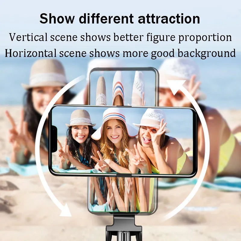 Bluetooth selfie stick tripod with remote, 680mm handheld, 650mm tripod, holds phones up to 6.0 inches, White or Black