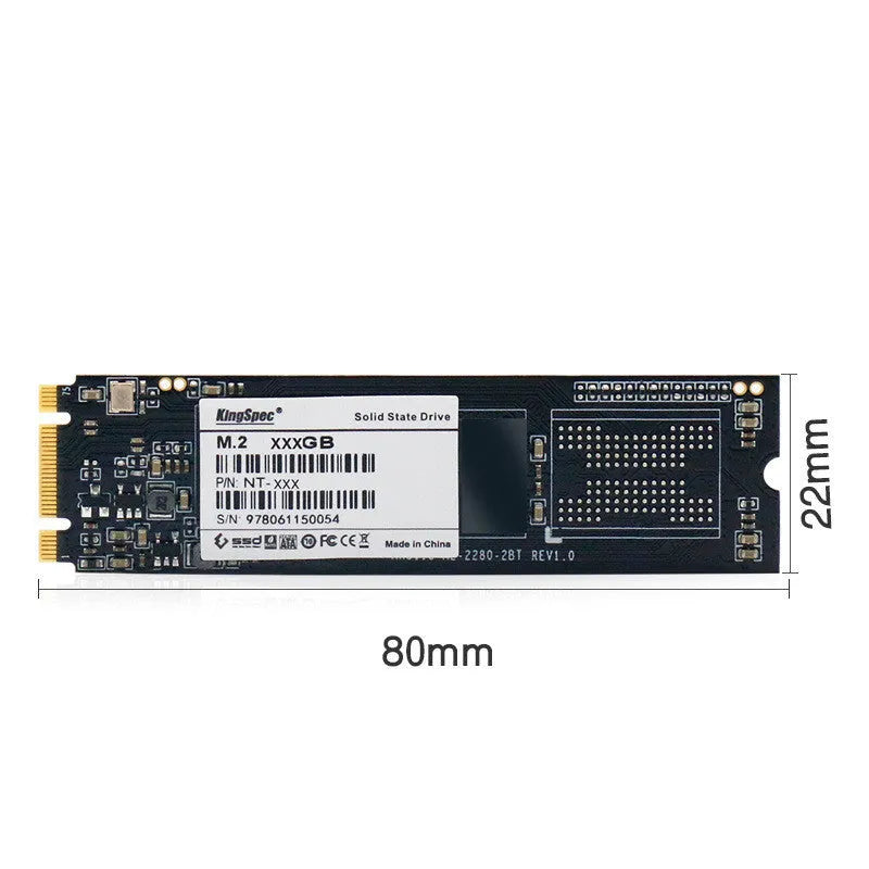 KingSpec M.2 NGFF 2280 SATA SSD 128GB black solid state drive