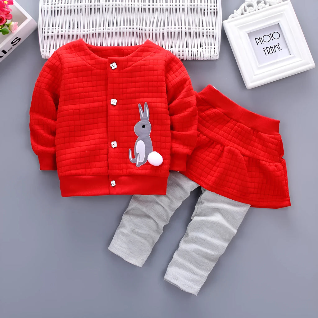 Girls spring cotton clothes suit Korean style long sleeve trousers two-piece set multiple colours