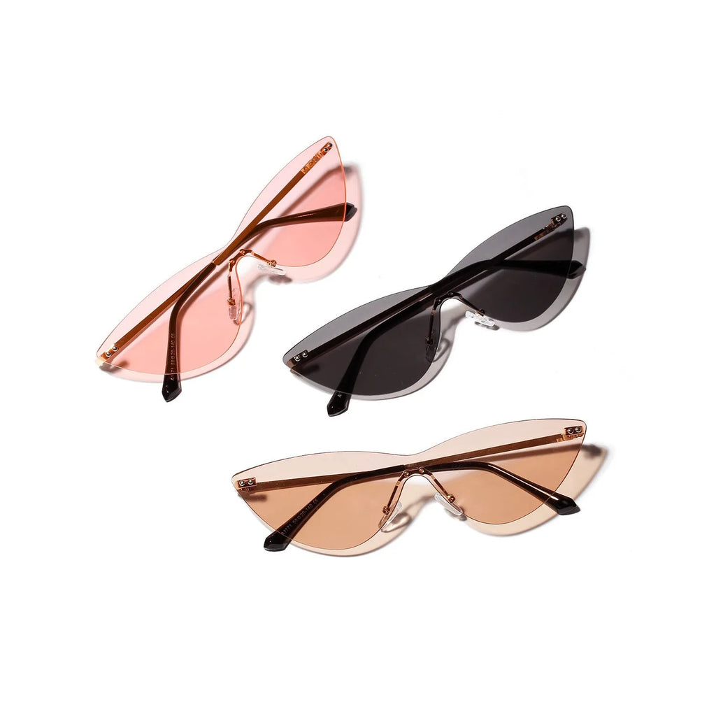 Brown vintage sunglasses with a metal frame and tinted lenses.
