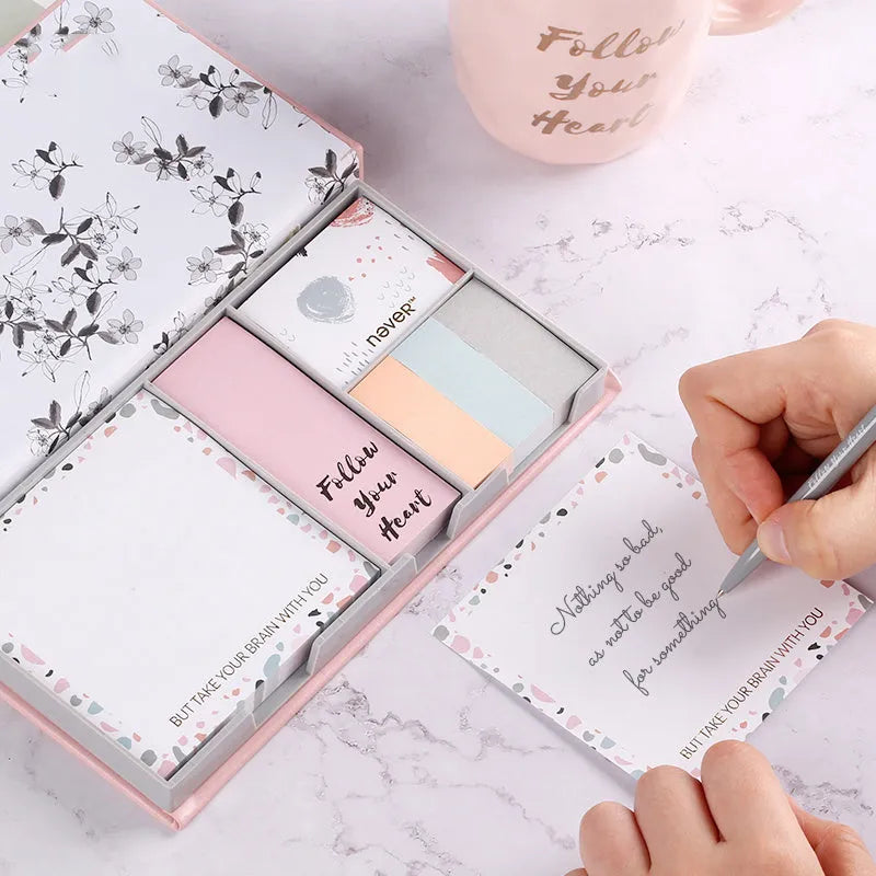 Purple Mermaid Series memo pads showing six different style books with self-adhesive pages