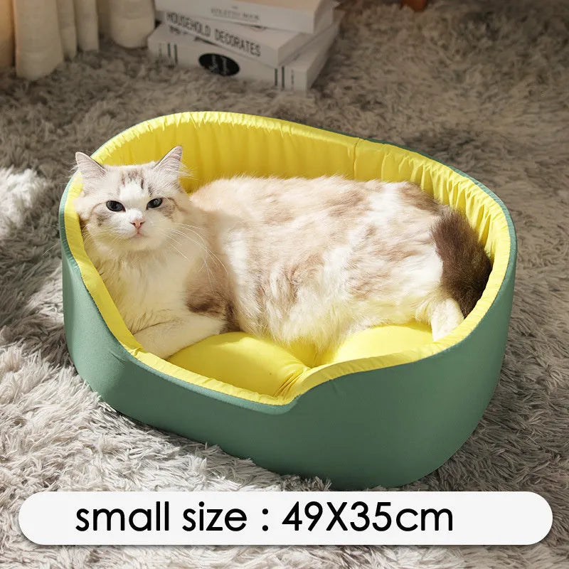 Washable cloth pet kennel for cats and dogs in black or green, shown in small, medium, and large sizes.