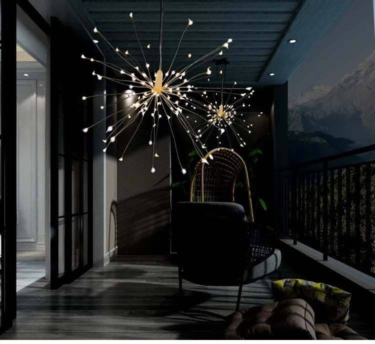 Solar-powered LED meteor shower light projecting starry patterns with 5000 lumen output
