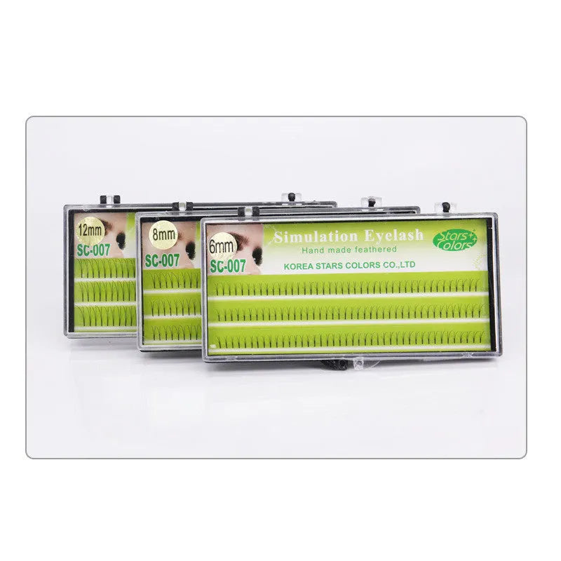 Eyelash extensions in four lengths 6mm 8mm 10mm 12mm made from imported fiber semi-manual construction for lash enhancement