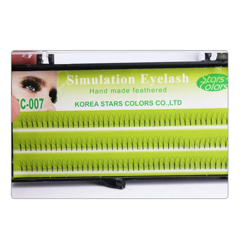 Eyelash extensions in four lengths 6mm 8mm 10mm 12mm made from imported fiber semi-manual construction for lash enhancement