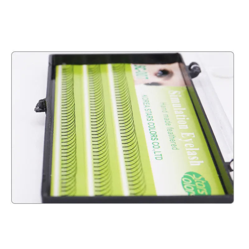 Eyelash extensions in four lengths 6mm 8mm 10mm 12mm made from imported fiber semi-manual construction for lash enhancement