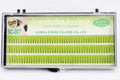 Eyelash extensions in four lengths 6mm 8mm 10mm 12mm made from imported fiber semi-manual construction for lash enhancement