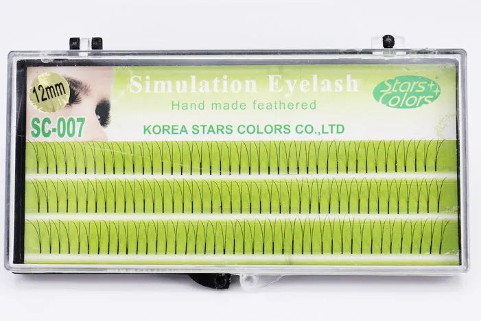 Eyelash extensions in four lengths 6mm 8mm 10mm 12mm made from imported fiber semi-manual construction for lash enhancement