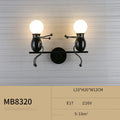 Postmodern creative wall lamp in white finish for children's bedside lighting with E27 LED bulb
