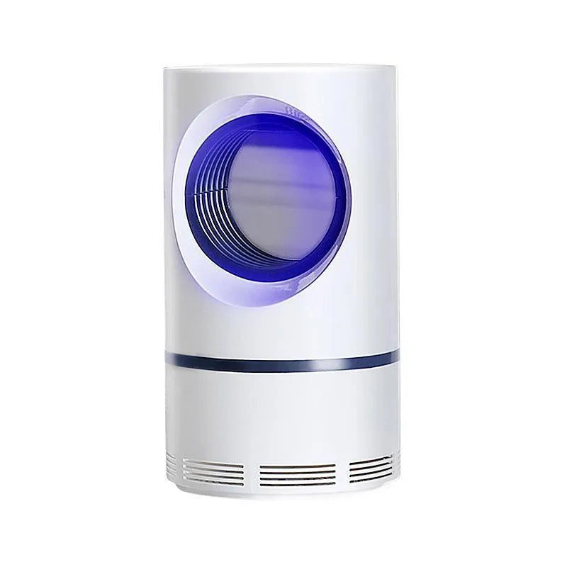 Large white photocatalyst mosquito killer lamp with USB cable on a flat surface