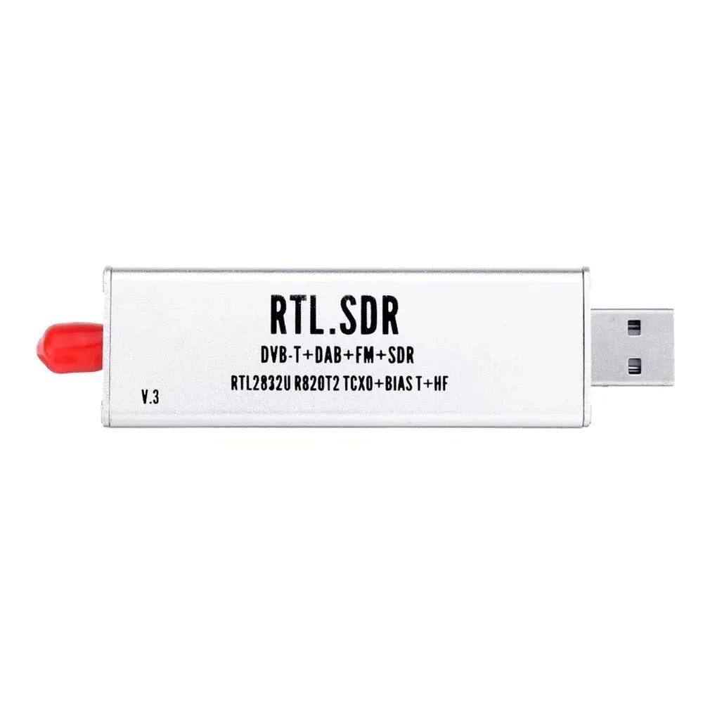 Black metal A300U all-band software radio SDR receiver with gold SMA connector.