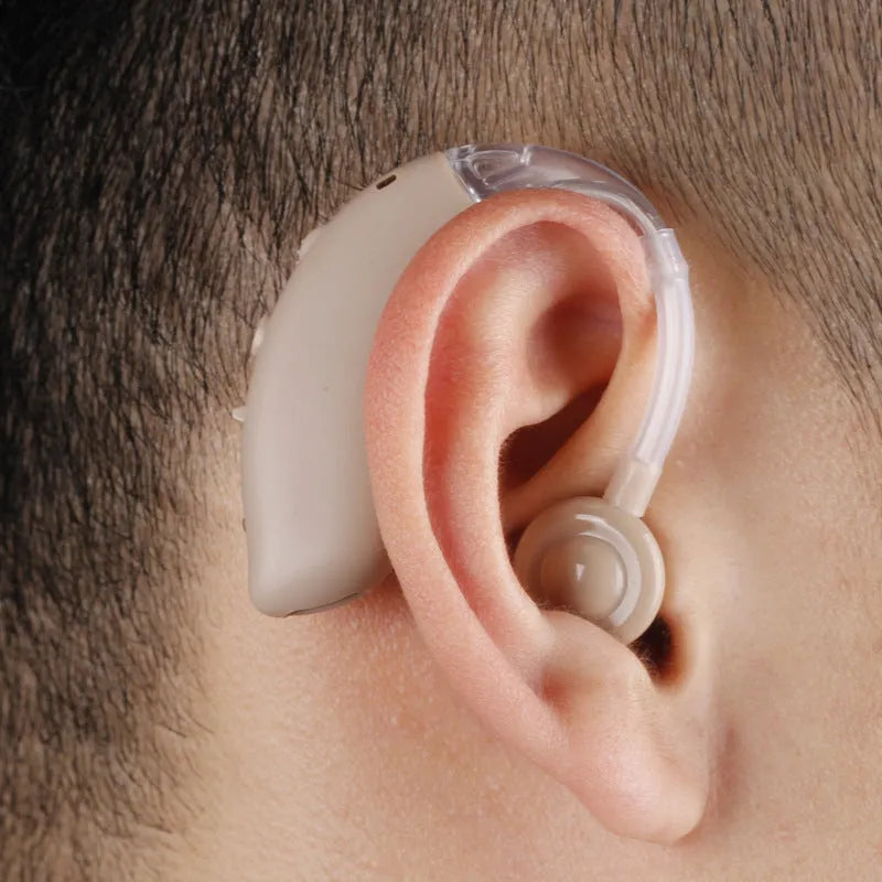 Sound collector hearing aid earphone with charging port and noise reduction technology