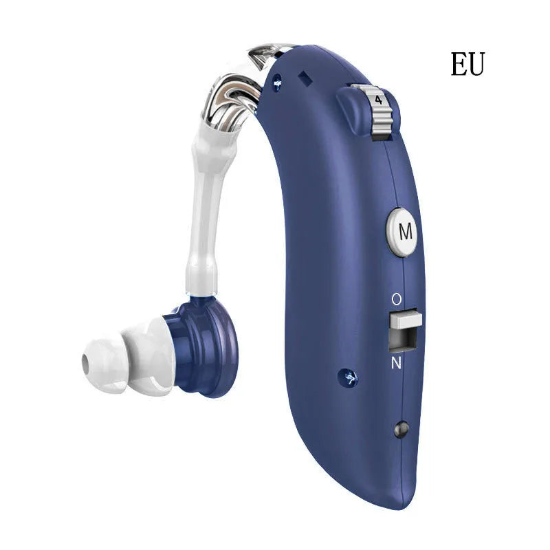 Sound collector hearing aid earphone with charging port and noise reduction technology