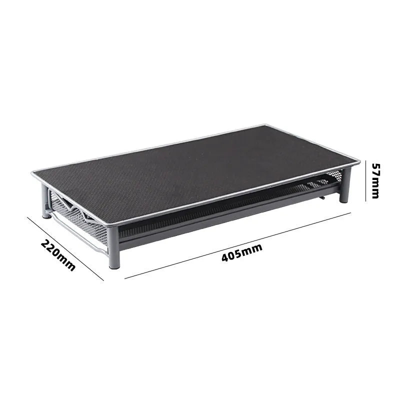 Iron coffee capsule drawer holder in sprayed silver grey on a kitchen worktop