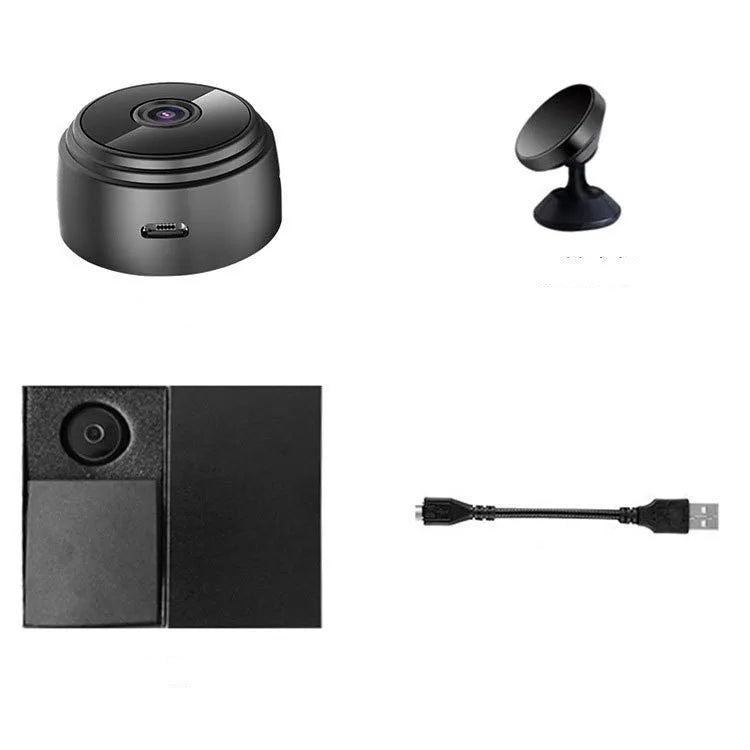 Small home WiFi remote high-definition night vision network camera in black with 3.6mm lens