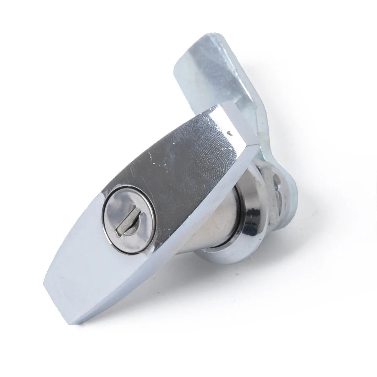 Stainless steel T handle toolbox lock in silver for trailer car auto parts, with two keys