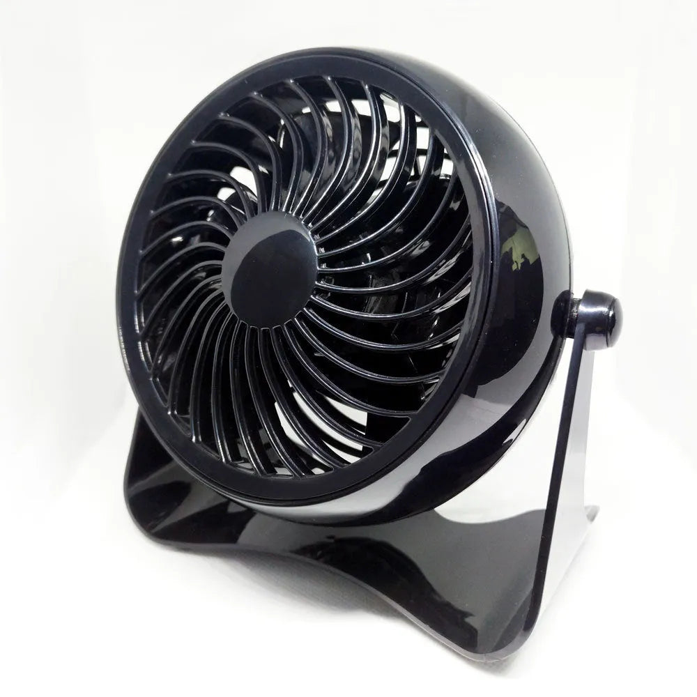 4-inch mini desktop fan black ABS plastic brushless motor USB powered WT-T405 on desk