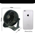 4-inch mini desktop fan black ABS plastic brushless motor USB powered WT-T405 on desk